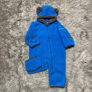 Columbia Tiny Bear II Bunting One Piece Blue Gray Zip Up 3-6 Months